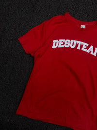 Red Desuteam Graphic Print Crew Neck T-Shirt