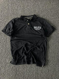 Delta Metal Black Embroidered Polo T-Shirt – Half Sleeve Cotton Casual Tee