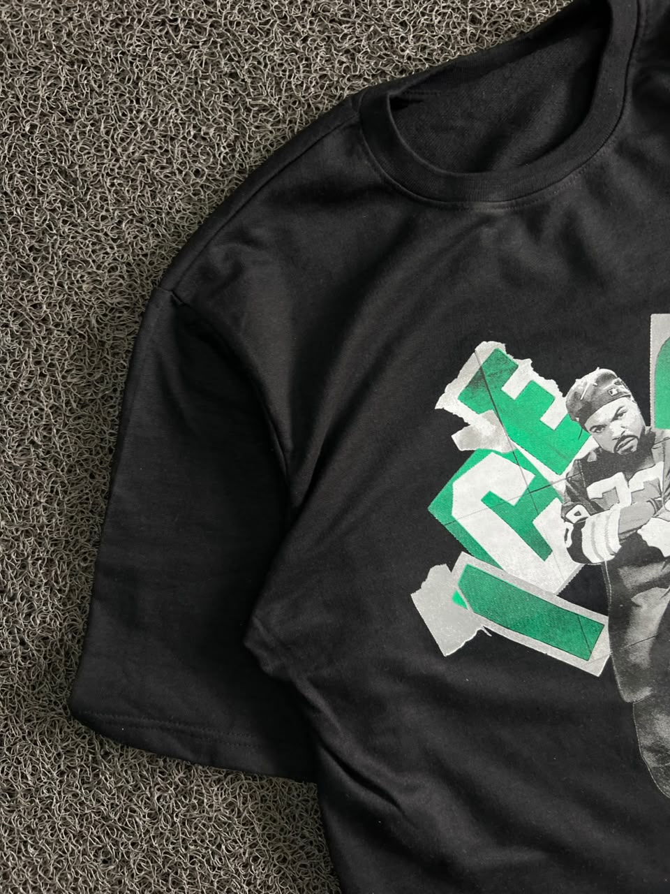 ICE CUBE Graphic Print Black T-Shirt