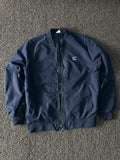 Men's Navy Blue Lightweight Bomber Jacket – Full Zip Casual Windbreaker(⚠️ No Zip)