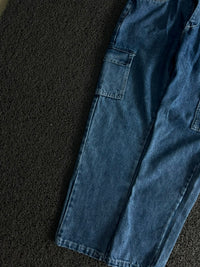 Armani Exchange Men's Loose Fit Denim Cargo Pants - Medium Wash