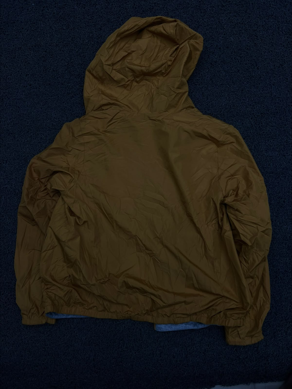 Hooded Windbreaker Jacket with Blue Contrast Lining ⚠️ No Zip