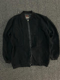 Vintage Black Casual Bomber Jacket – No Front Zip