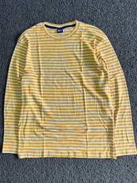H&M Mustard Yellow & White Striped Full-Sleeve T-Shirt