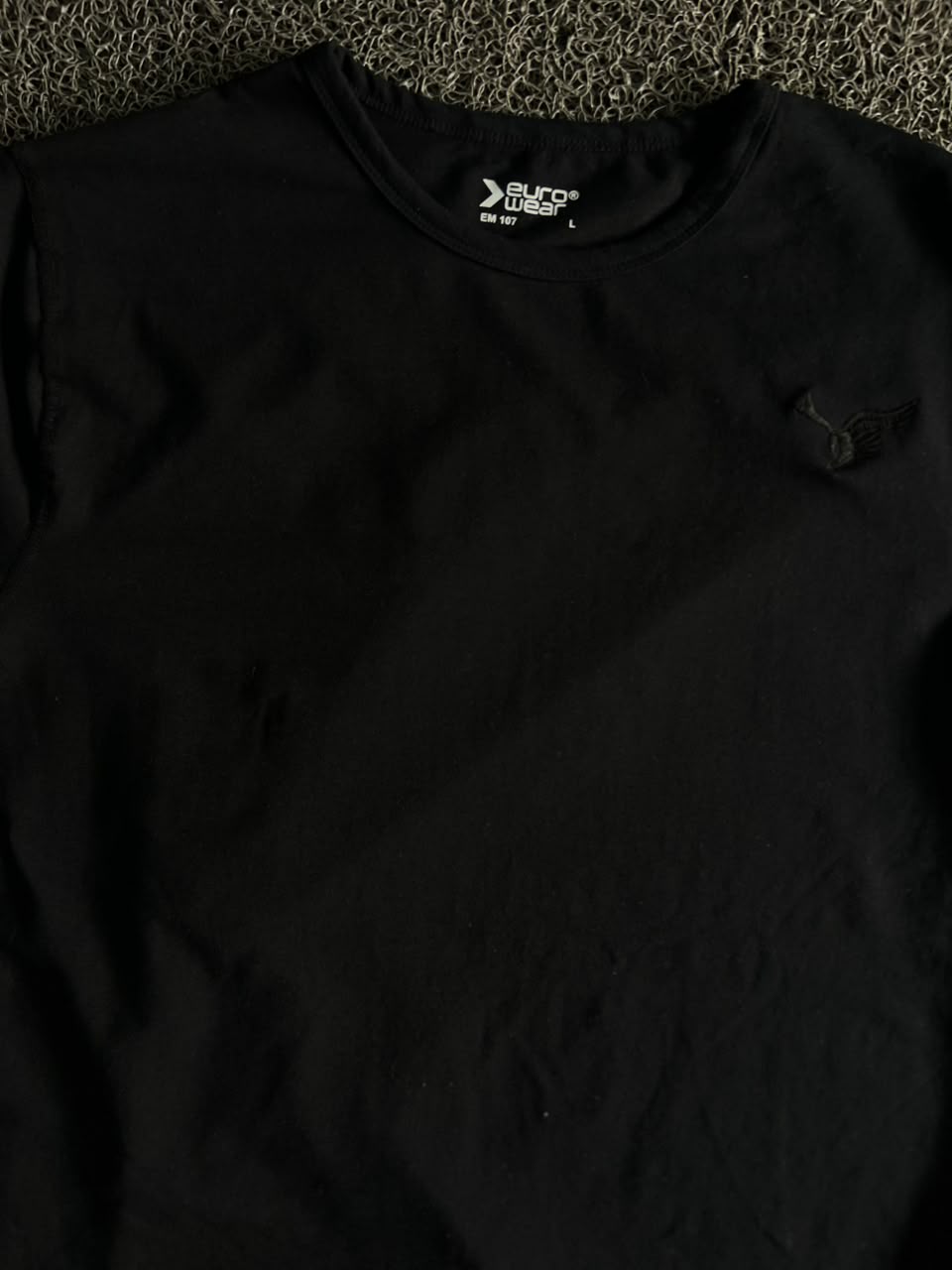 Euro Wear Men's Black Crew Neck T-Shirt – Classic Cotton Casual Tee