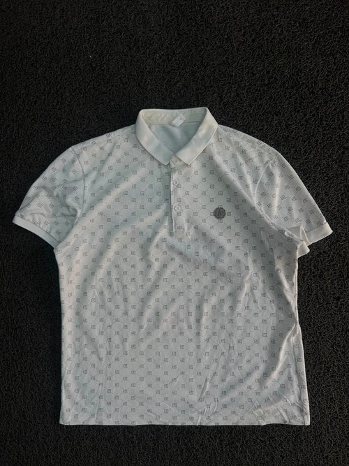 Vintage Monogram Pattern Polo T-Shirt