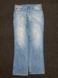 Retro Washed Blue Denim Jeans – Straight Leg