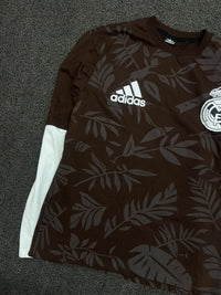 Adidas Real Madrid Brown Floral Print Dr-Sleeve T-Shirt
