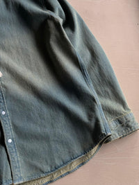 Vintage Wash Sage Denim Button-Down Shirt