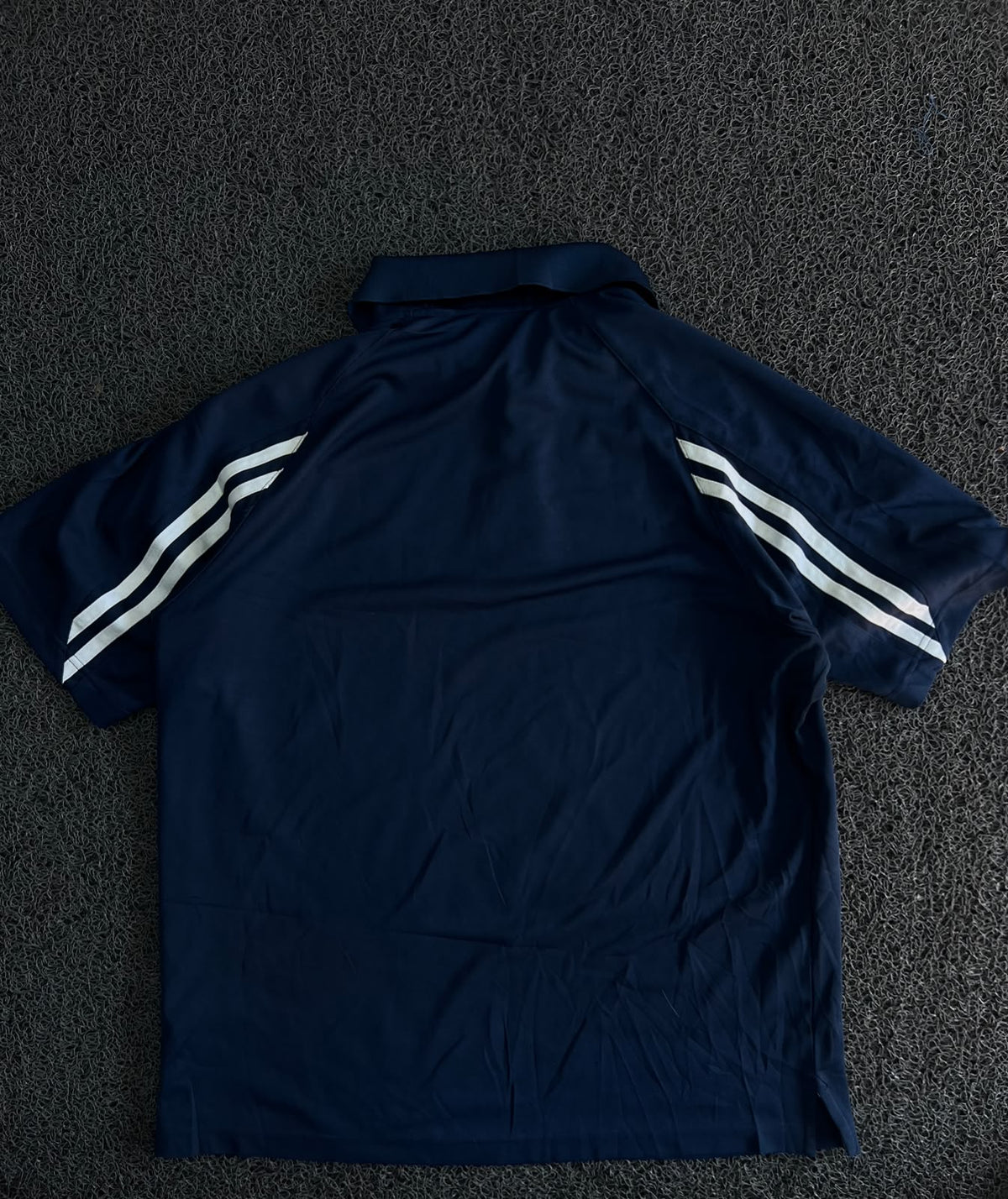 Vintage Polo T-Shirt with White Double Stripe Detail & Sport Logo