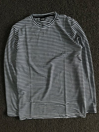 H&M Black & White Striped Long Sleeve T-Shirt