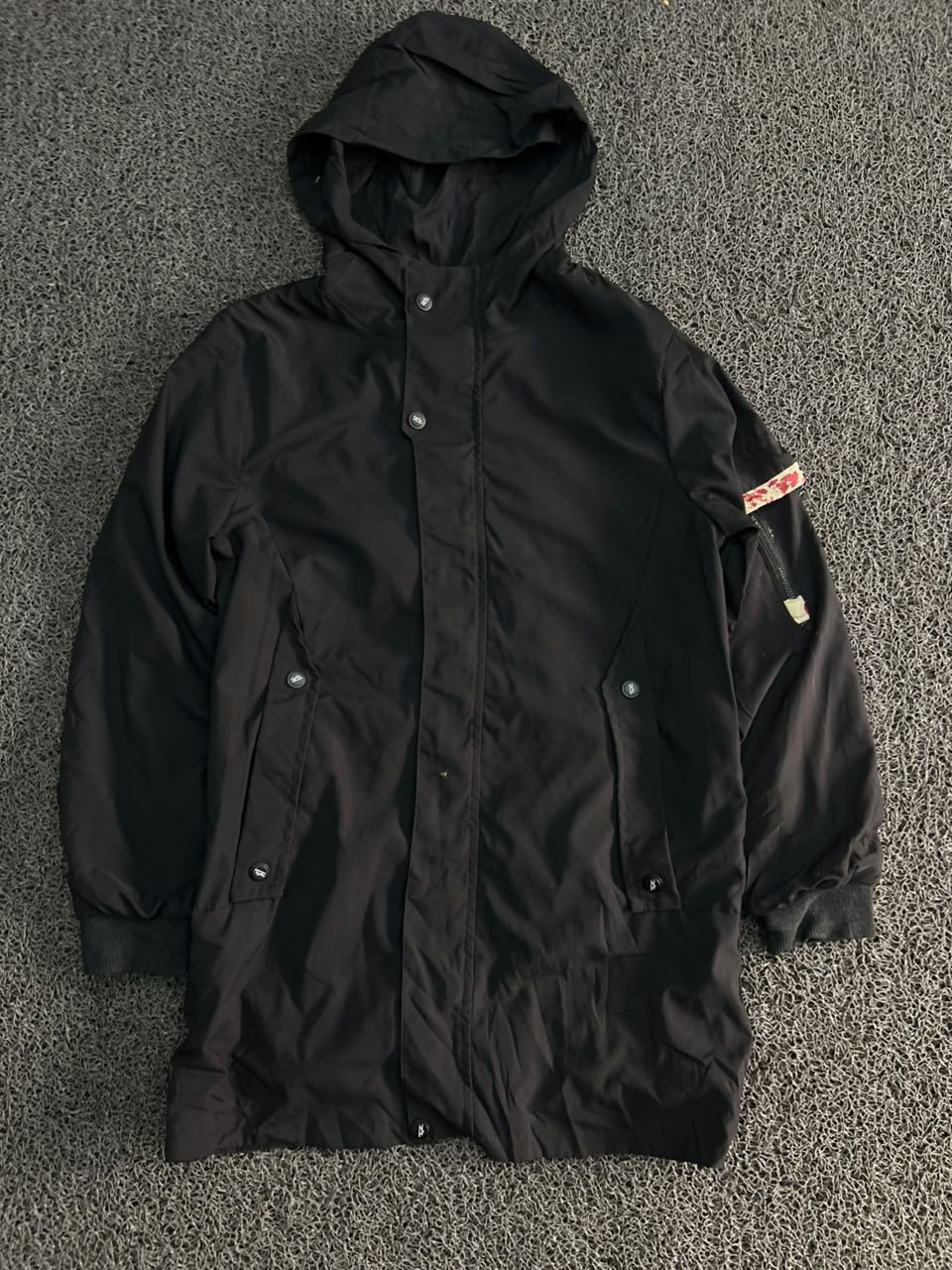 Black Hooded Parka Jacket – Lightweight Utility Windbreaker
