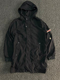 Black Hooded Parka Jacket – Lightweight Utility Windbreaker