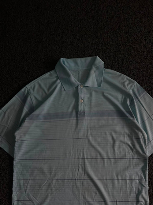 Men's Light Blue Striped Polo T-Shirt – Classic Casual Fit