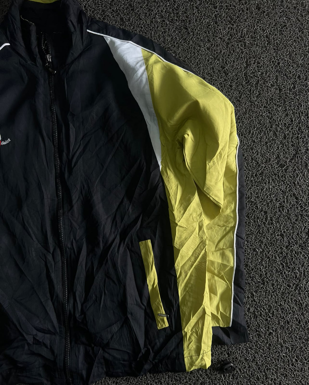 Black & Yellow Colorblock Track Jacket