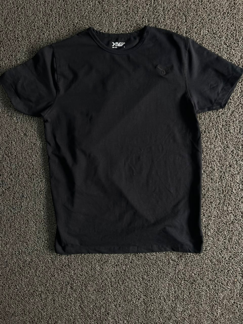 Euro Wear Men's Black Crew Neck T-Shirt – Classic Cotton Casual Tee