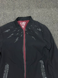 Men's Black Lightning Print Bomber Jacket – Lightweight Full Zip Casual Jacket