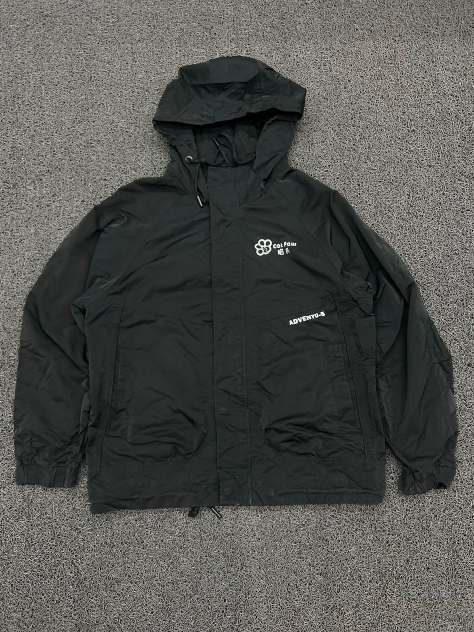 Cat Paw Adventu-5 Hooded Waterproof Windbreaker Jacket – Black
