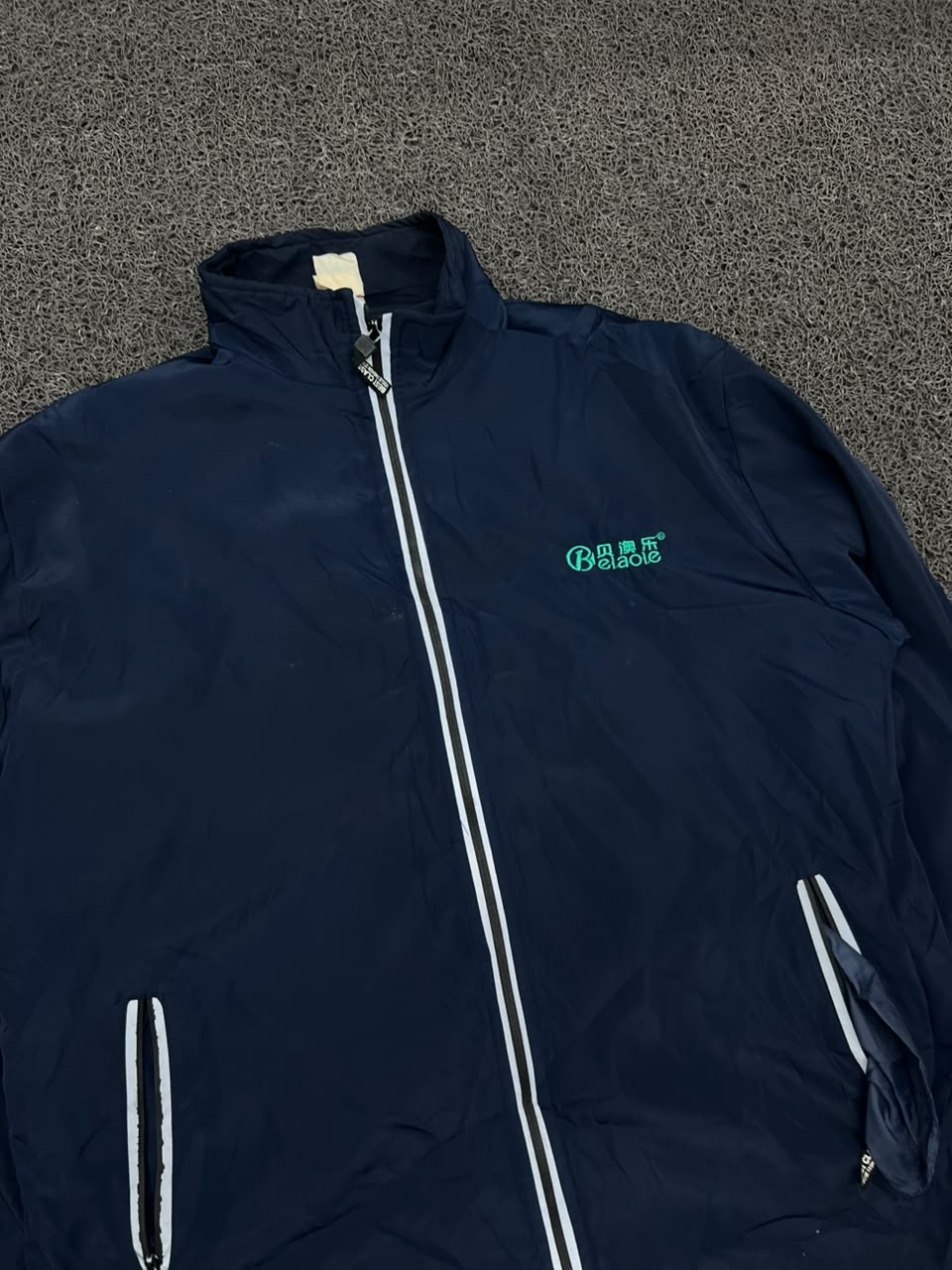 Beiaole Navy Lightweight Windbreaker Jacket – Full Zip Casual Outerwear