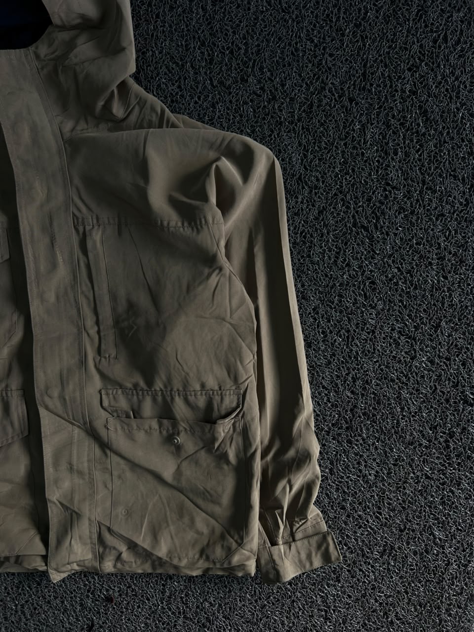 Vintage Utility Hooded Jacket – ⚠️ No Front Zip | Button Available