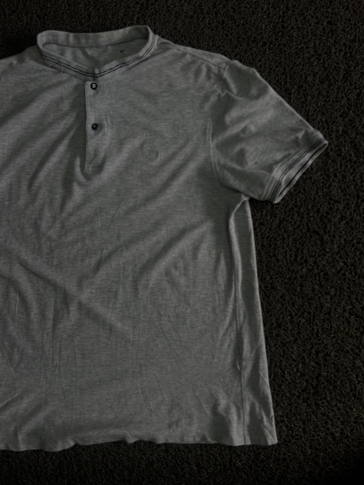 Henley Neck Short Sleeve T-Shirt with Button Placket