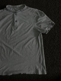 Henley Neck Short Sleeve T-Shirt with Button Placket