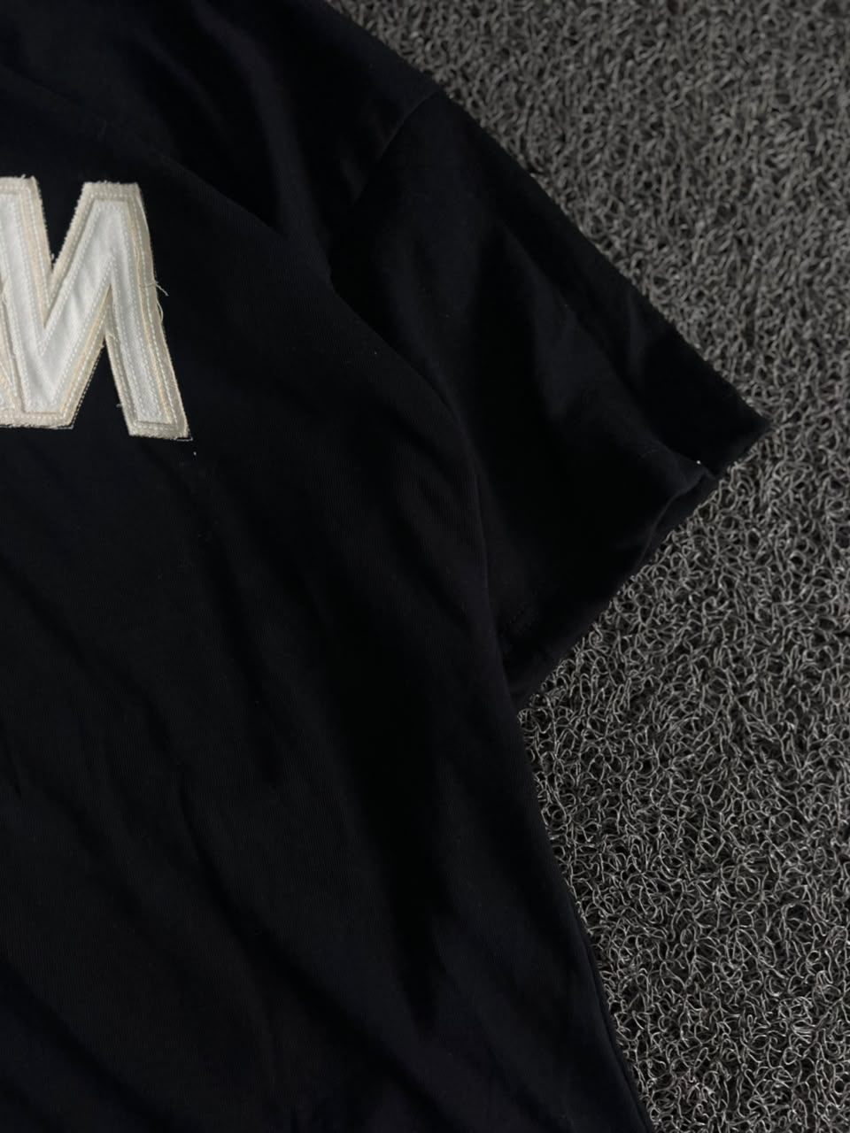 HUMAN Black Appliqué 98 Logo Oversized T-Shirt –Streetwear Graphic Tee