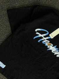 Black “Heaken” Graphic Print T-Shirt