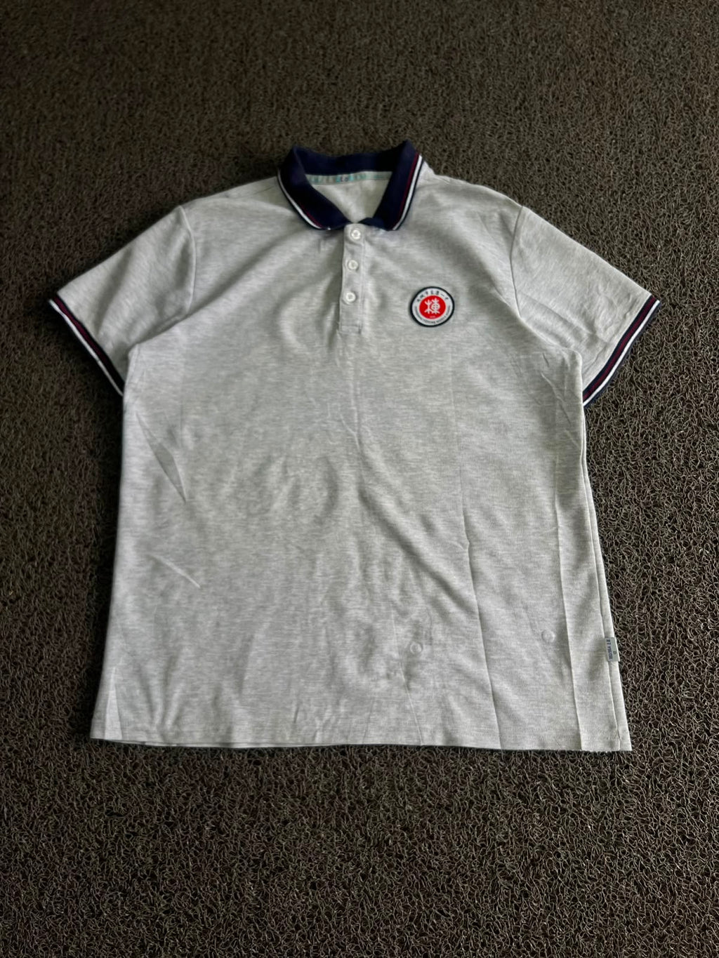 Polo T-Shirt with Contrast Navy Collar & Sleeve Trim