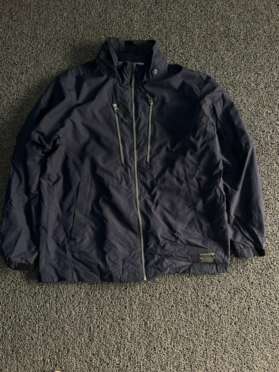 Kolon Sport Men's Navy Lightweight Outdoor Windbreaker Zip-Up Jacket