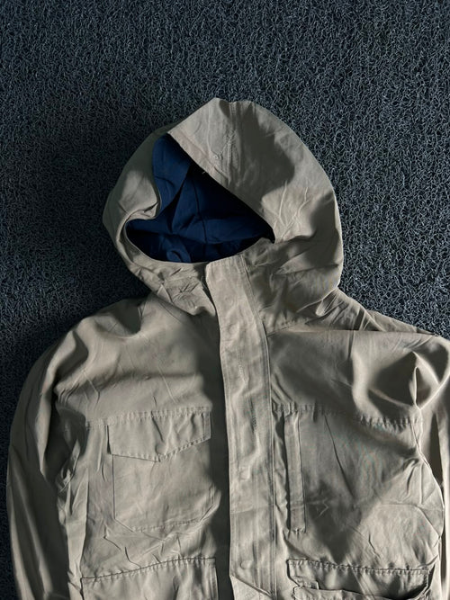 Vintage Utility Hooded Jacket – ⚠️ No Front Zip | Button Available