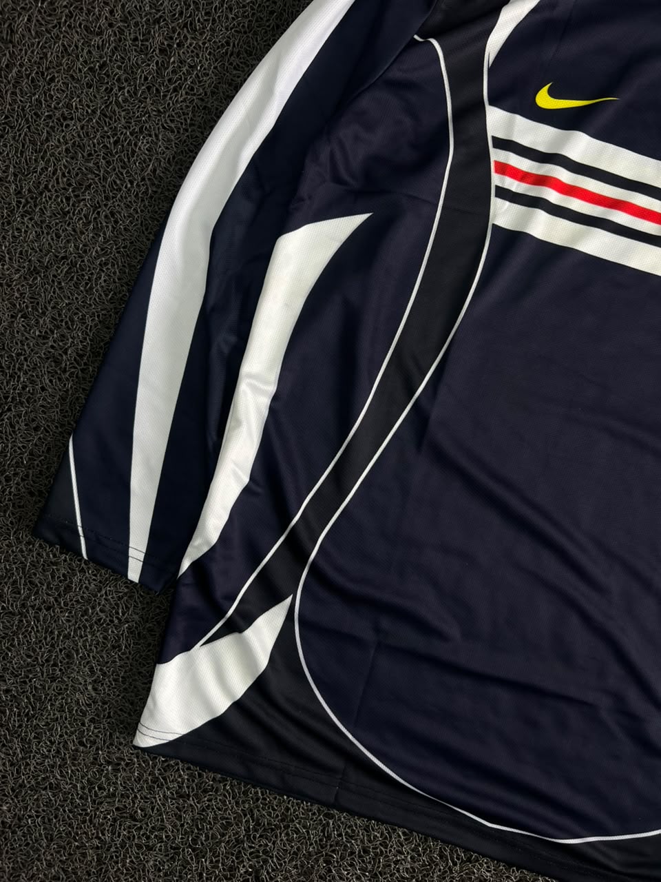 Nike France Zidane #10 Long Sleeve Collar Football Jersey – Navy Blue | Retro FFF Soccer Jerseys