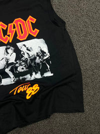 AC/DC Tour '88 Sleeveless Band T-Shirt – Black Vintage Rock Graphic Tee