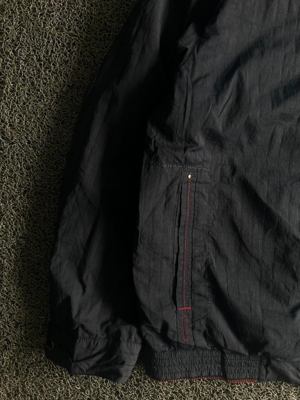 Men's Blue Lightweight Zip-Up Bomber Jacket with Stand Collar