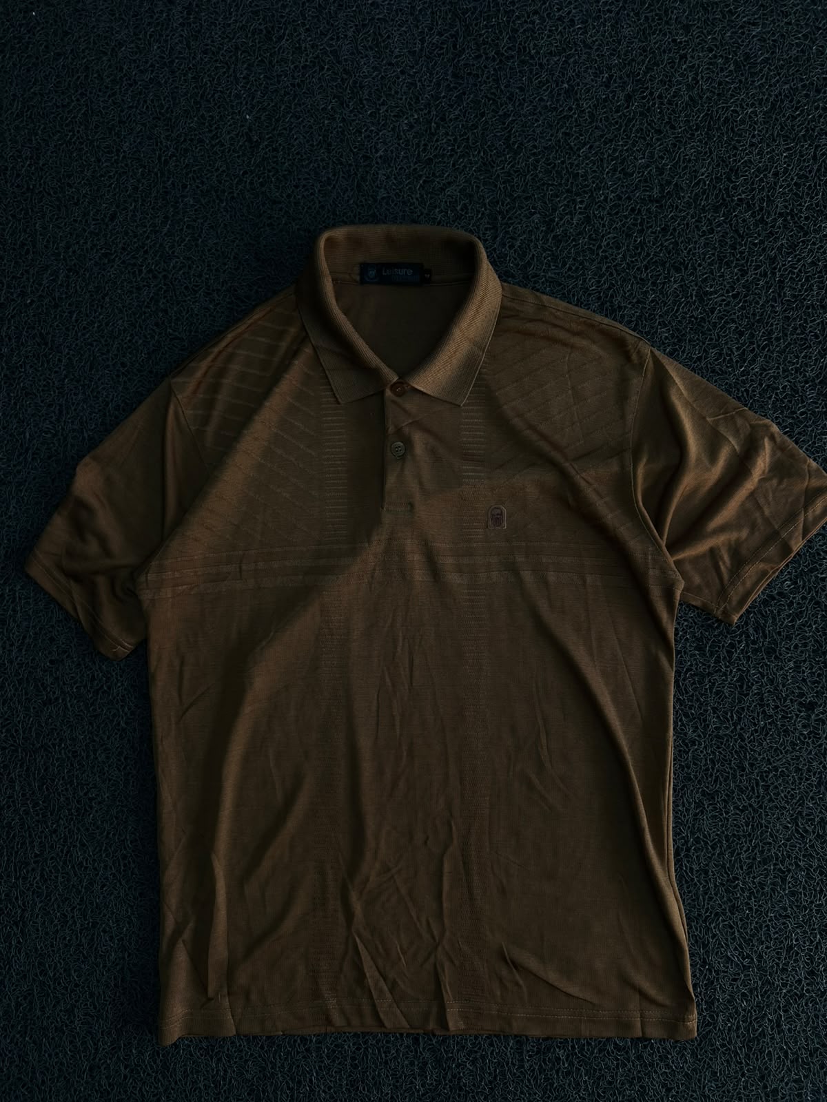 Vintage Brown Textured Pattern Polo T-Shirt