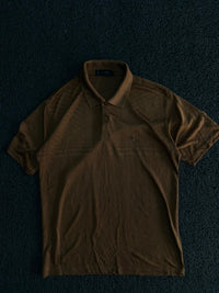 Vintage Brown Textured Pattern Polo T-Shirt