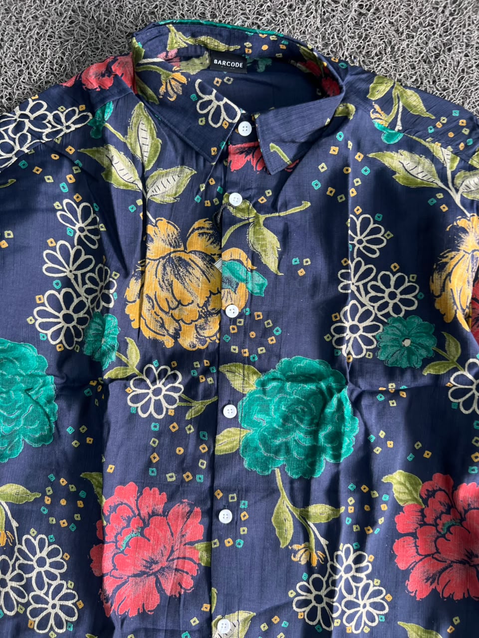 Men's Blue Floral Print Full Sleeve Casual Shirt