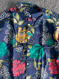 Men's Blue Floral Print Full Sleeve Casual Shirt