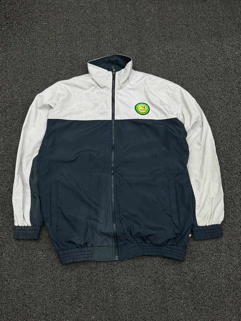 Vintage Colorblock Zip-Up Windbreaker Jacket