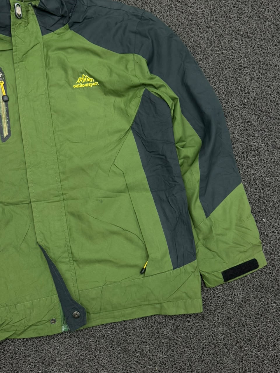 Vintage Green & Charcoal Outdoor Utility Jacket
