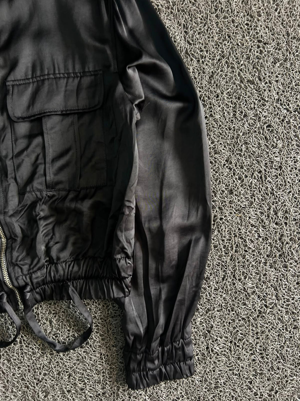 Bershka Black Utility Bomber Jacket – Zip-Up Cargo Style | Vintage