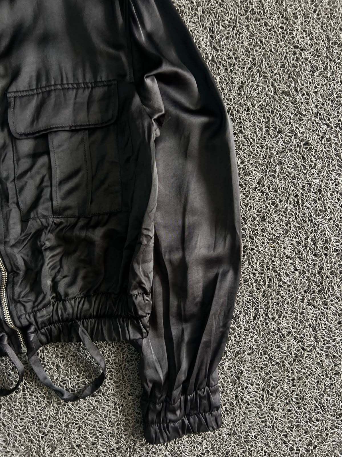 Bershka Black Utility Bomber Jacket – Zip-Up Cargo Style | Vintage