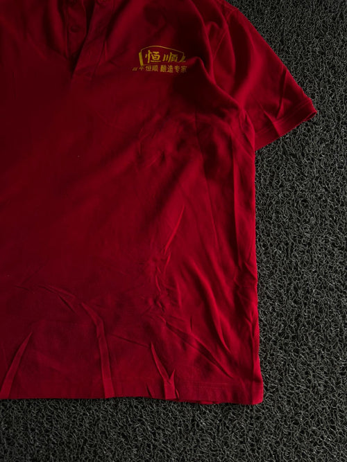 Red Embroidered Logo Polo TShirt