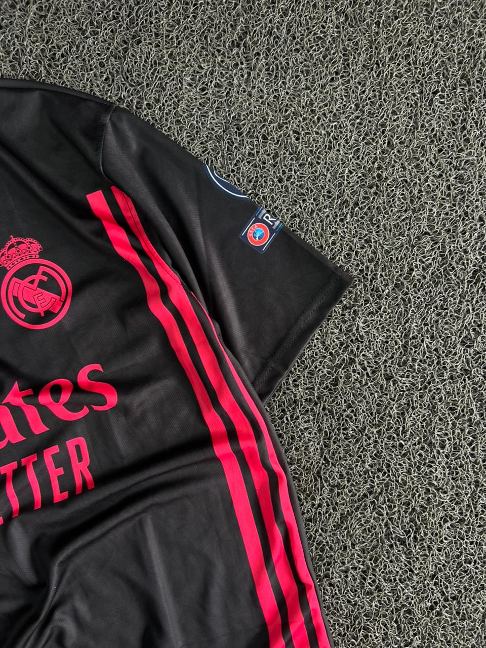 Real Madrid 2020/21 Black Third Jersey – Cristiano Ronaldo #7 | UCL Edition Five Sleeve Jersey