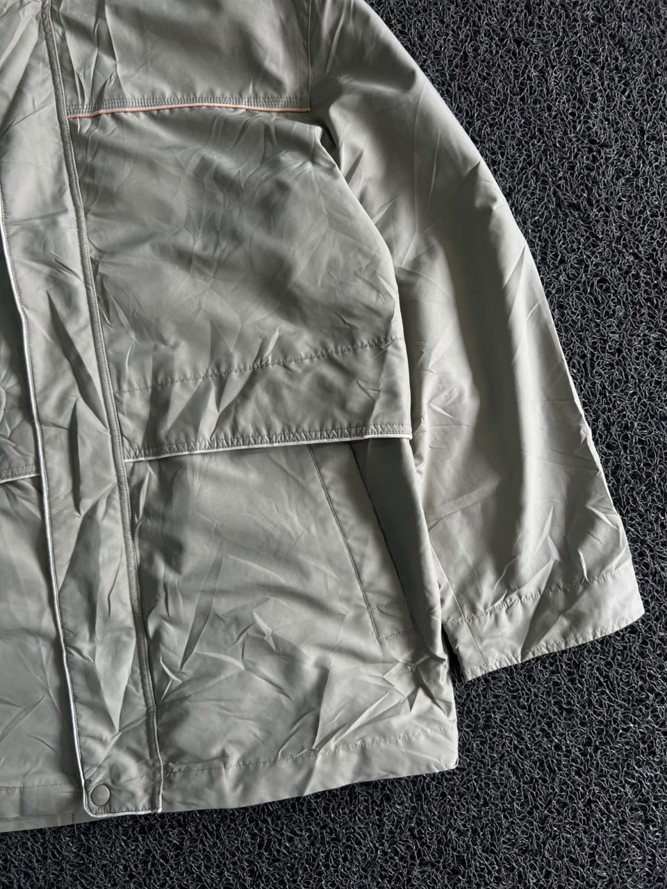 High-Neck Utility Jacket | Lightweight Full-Zip Windbreaker | Unisex Thrift Jacket