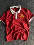 Red Contrast Collar Polo T-Shirt with Chest Pocket