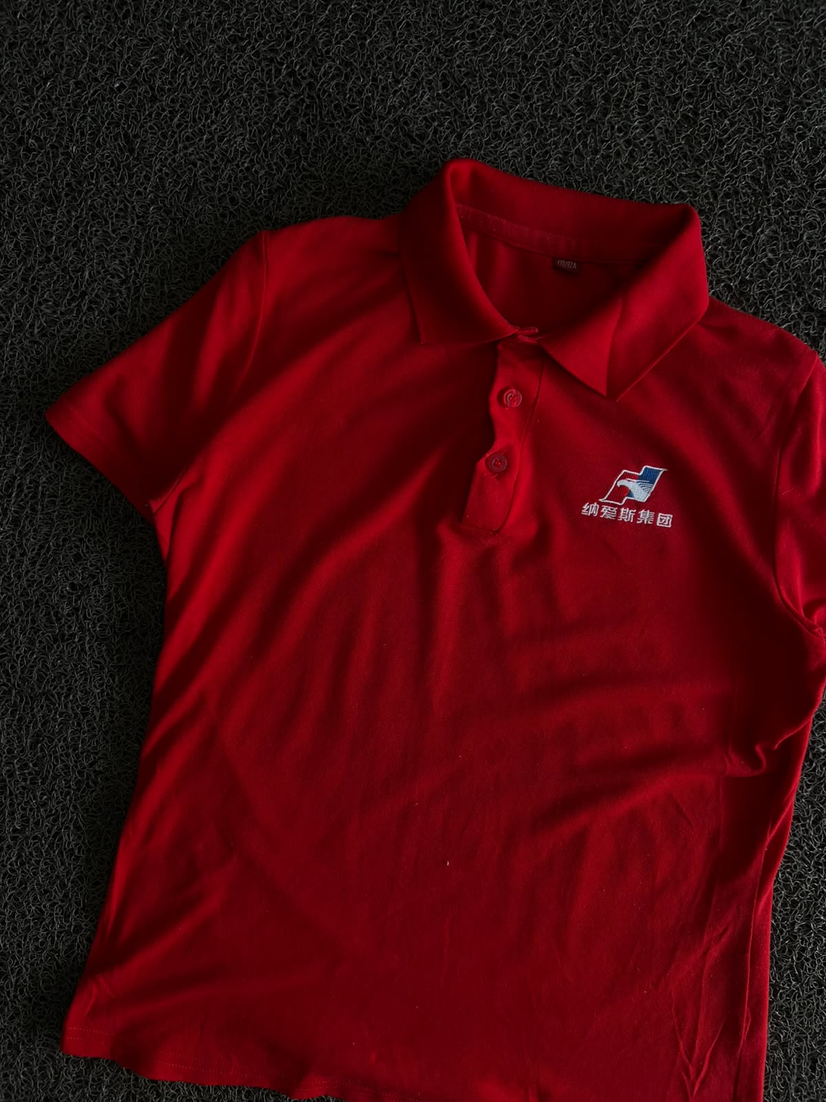 Men’s Red Solid Polo T-Shirt with Logo