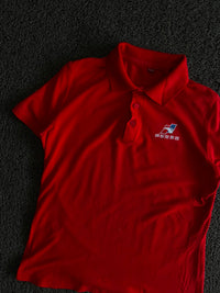 Men’s Red Solid Polo T-Shirt with Logo