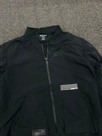 BADFIVE Black Bomber Jacket – Full Zip Streetwear Windbreaker