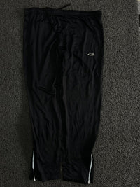 Black Track Pants with White Side Stripes & Logo – Thriftwear